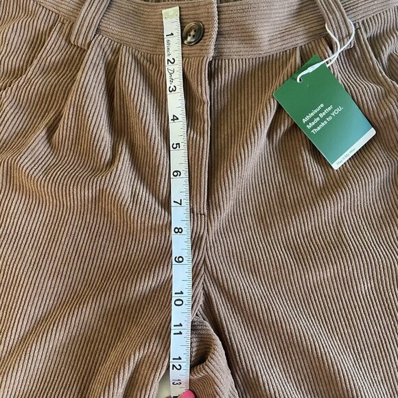 Halara Mid Rise Button Zipper Side Pocket Corduroy Pants Cocoa Brown Size M NEW - Picture 11 of 12